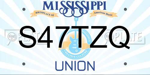 S47TZQ Mississippi License Plate