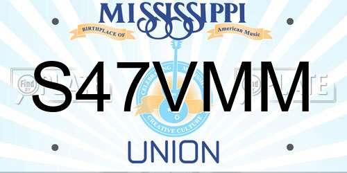 S47VMM Mississippi License Plate