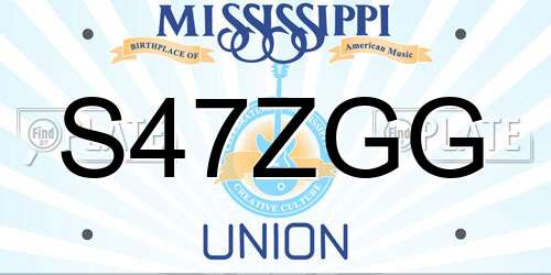 S47ZGG Mississippi License Plate