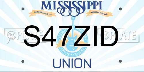 S47ZID Mississippi License Plate