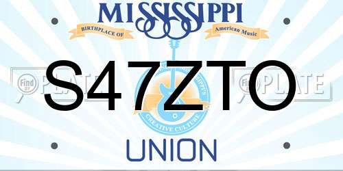 S47ZTO Mississippi License Plate