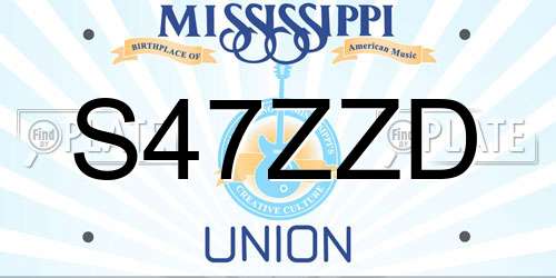 S47ZZD Mississippi License Plate