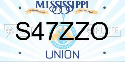 S47ZZO Mississippi License Plate