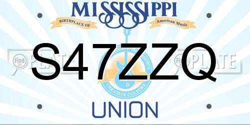 S47ZZQ Mississippi License Plate