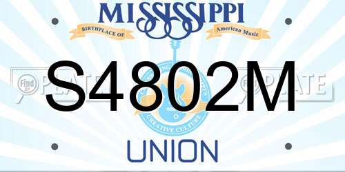S4802M Mississippi License Plate
