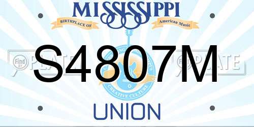 S4807M Mississippi License Plate