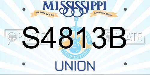 S4813B Mississippi License Plate