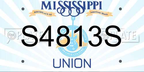 S4813S Mississippi License Plate