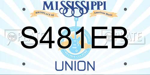S481EB Mississippi License Plate