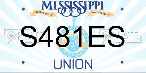 S481ES Mississippi License Plate