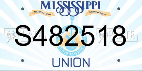 S482518 Mississippi License Plate