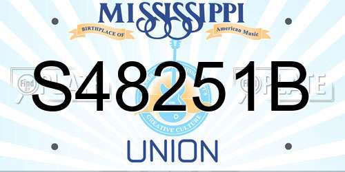S48251B Mississippi License Plate