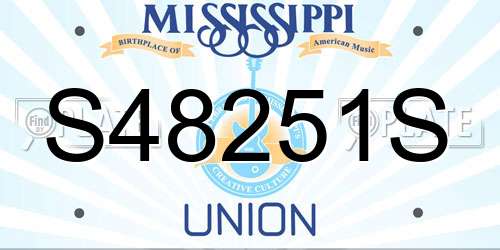 S48251S Mississippi License Plate