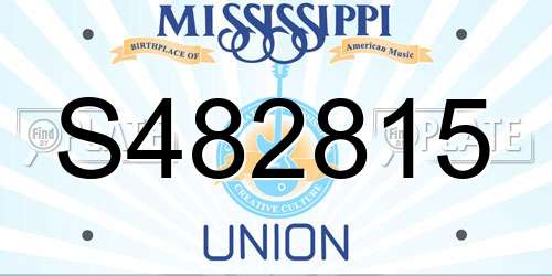S482815 Mississippi License Plate