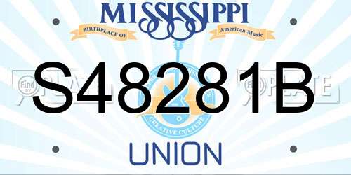 S48281B Mississippi License Plate