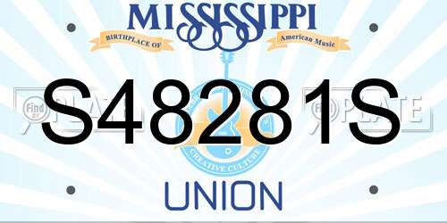 S48281S Mississippi License Plate