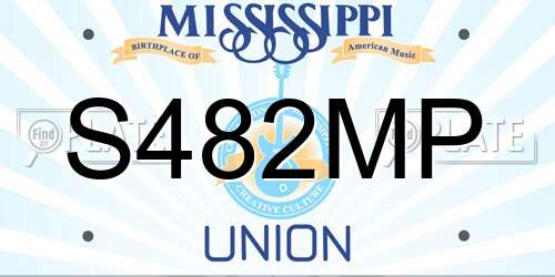 S482MP Mississippi License Plate