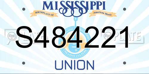 S484221 Mississippi License Plate