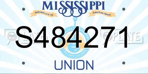 S484271 Mississippi License Plate