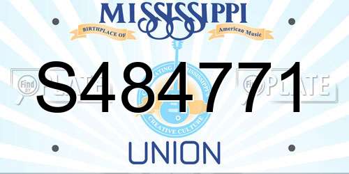 S484771 Mississippi License Plate