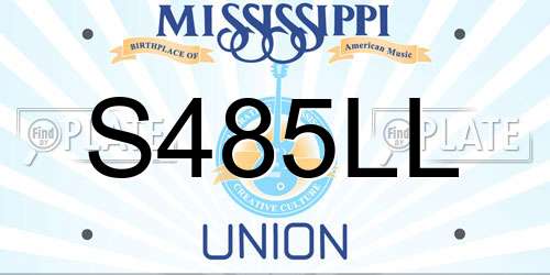 S485LL Mississippi License Plate