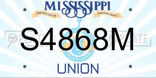 S4868M Mississippi License Plate