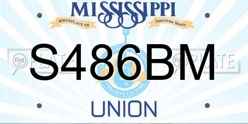 S486BM Mississippi License Plate