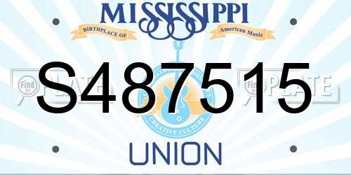 S487515 Mississippi License Plate
