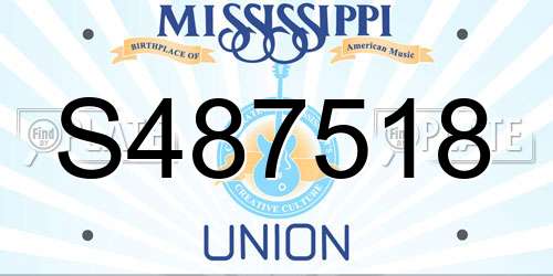S487518 Mississippi License Plate