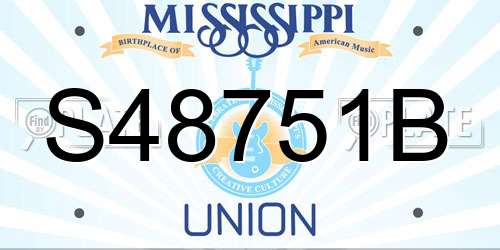 S48751B Mississippi License Plate