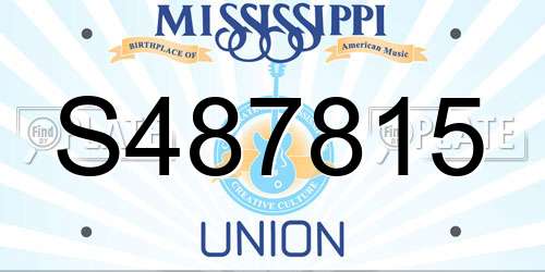 S487815 Mississippi License Plate
