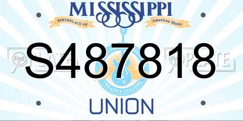 S487818 Mississippi License Plate