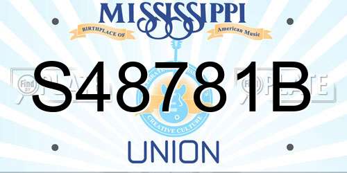 S48781B Mississippi License Plate