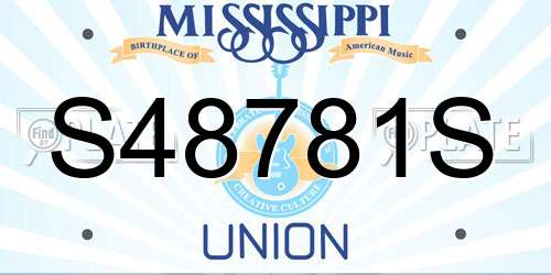 S48781S Mississippi License Plate