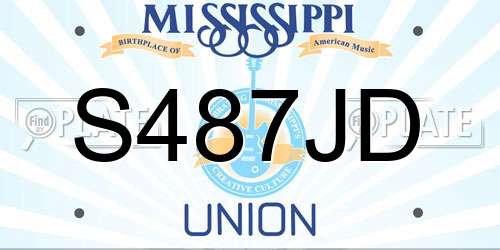 S487JD Mississippi License Plate
