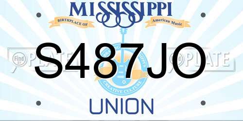 S487JO Mississippi License Plate