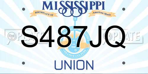 S487JQ Mississippi License Plate