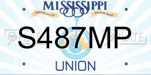 S487MP Mississippi License Plate