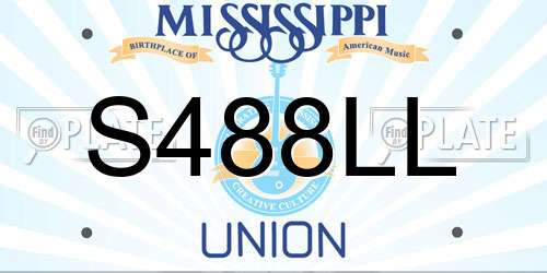 S488LL Mississippi License Plate
