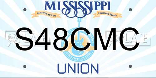 S48CMC Mississippi License Plate