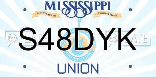 S48DYK Mississippi License Plate