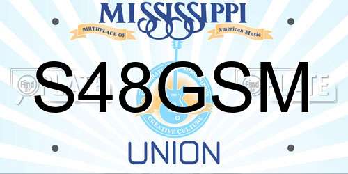 S48GSM Mississippi License Plate