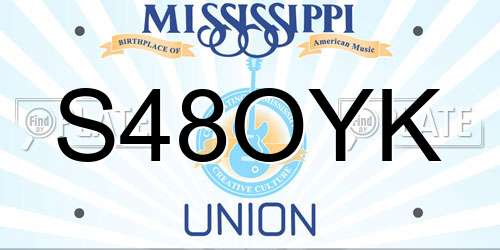 S48OYK Mississippi License Plate