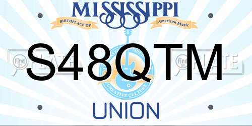 S48QTM Mississippi License Plate