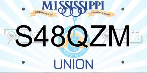 S48QZM Mississippi License Plate