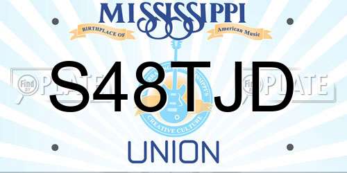 S48TJD Mississippi License Plate