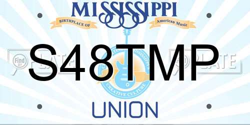 S48TMP Mississippi License Plate