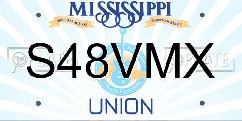 S48VMX Mississippi License Plate