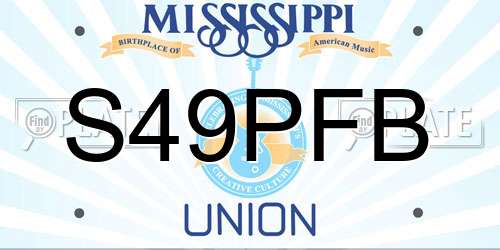 S49PFB Mississippi License Plate