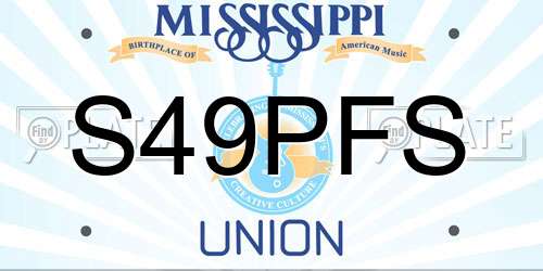 S49PFS Mississippi License Plate